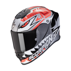 Moto přilba SCORPION EXO-R1 EVO AIR REPLICA ZACCONE stříbrno/černo/červená