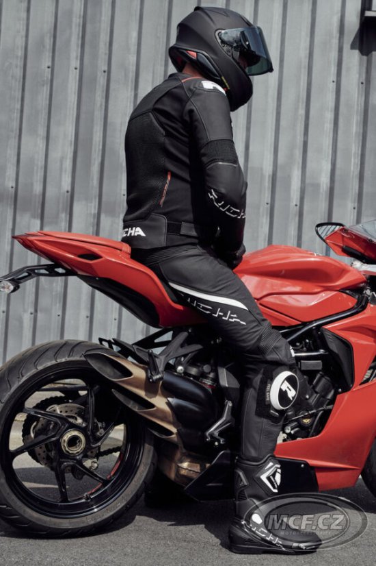 Motorcycle leather jacket RICHA STRADALE EVO black/black leather