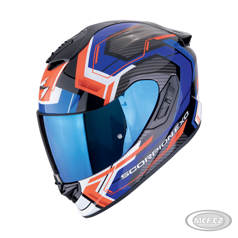 Moto přilba SCORPION EXO-1400 EVO II AIR LINART  černo/modro/červená