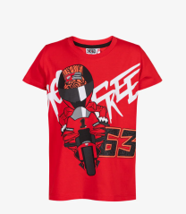 Dětské triko VR46 BAGNAIA 63 Ducati Corse červené 532907