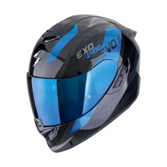 Motorcycle helmet SCORPION EXO-1400 EVO II CARBON AIR PLATTED black/blue