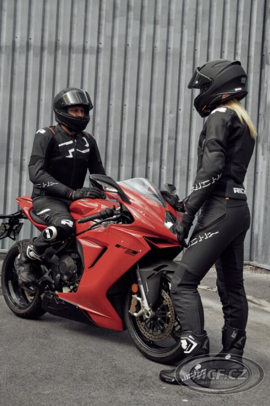 Motorcycle leather jacket RICHA STRADALE EVO black/black leather