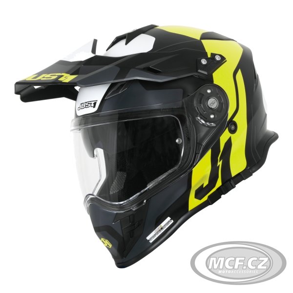 Moto přilba JUST1 J34 PRO TOUR matná neonově žluto/černá