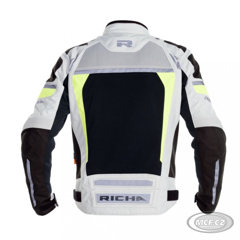 Moto bunda RICHA AIRSTORM WP šedo/fluo žlutá