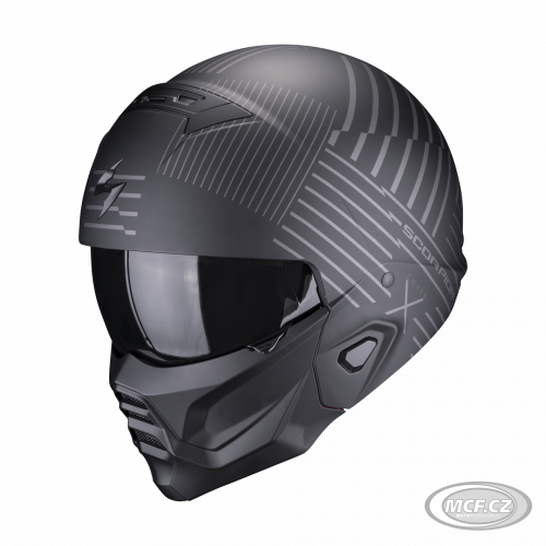 Moto helmet SCORPION EXO-COMBAT II MILES matt black/silver