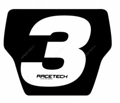 Nálepka na moto RTECH číslo uni bílá malá R-NUMSIZ10