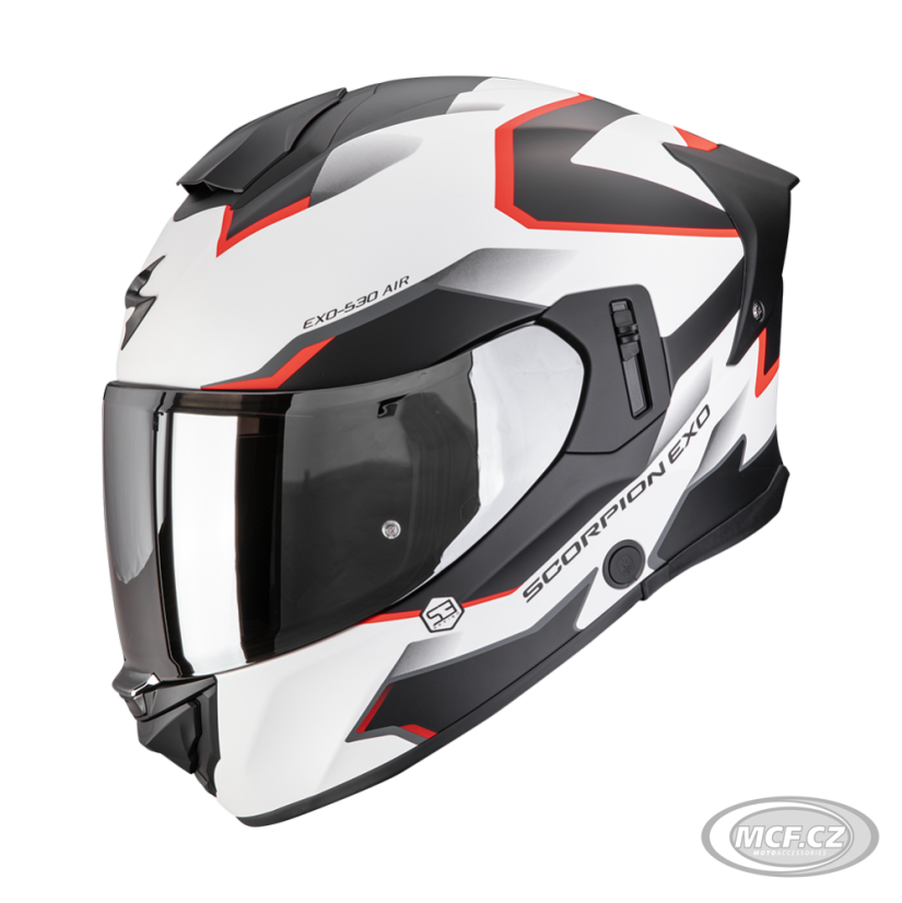 Moto přilba SCORPION EXO-530 AIR CLIP matná bílo/černo/červená