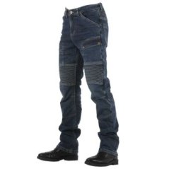 Kevlarové moto kalhoty OVERLAP ROAD SMALT JEANS modré
