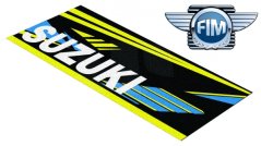 Koberec pod moto 80x200cm SUZUKI černo/žluto/modrý 1203