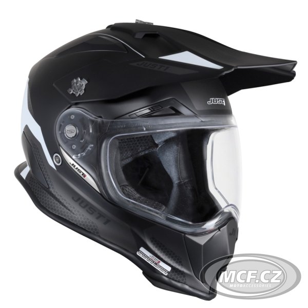 Moto přilba JUST1 J14-F ELITE matná černo/bílá