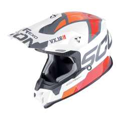 Motorcycle helmet SCORPION VX-16 EVO AIR ANALOG white/orange