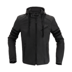 Moto bunda RICHA TOULON BLACK EDITION černá kožená - nadměrná velikost