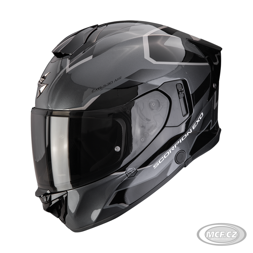 Moto přilba SCORPION EXO-530 AIR CLIP stříbrno/černá