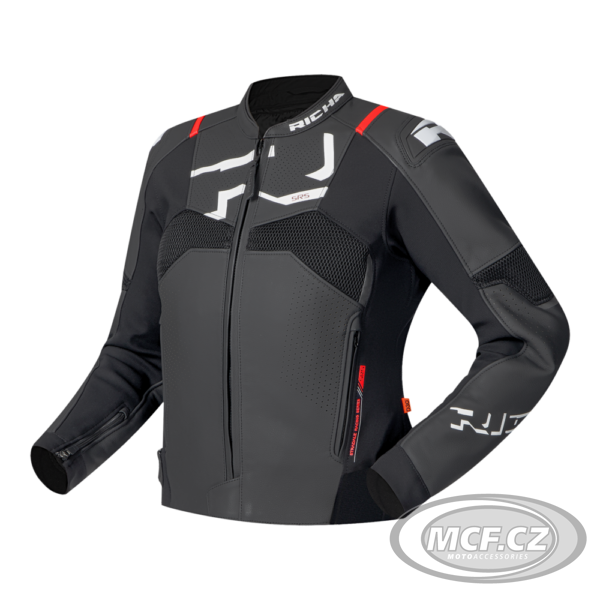 Motorcycle leather lady jacket RICHA STRADALE EVO black/white leather