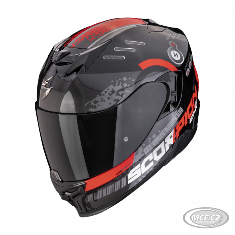 Moto přilba SCORPION EXO-520 EVO AIR TITAN metalická černo/červená