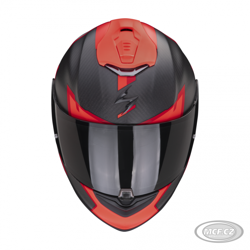 Motorcycle helmet SCORPION EXO-1400 EVO CARBON AIR KENDAL matt black/red
