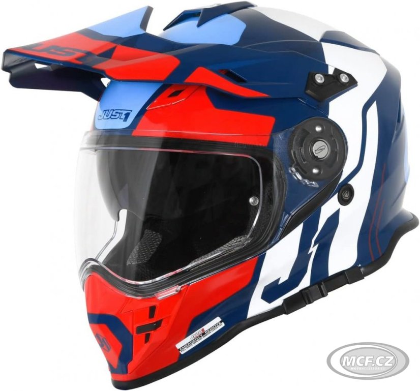 Moto přilba JUST1 J34 PRO TOUR červeno/modrá