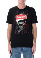 Pánské triko DUCATI SCRATCHED TEXTURE černé 25 36001