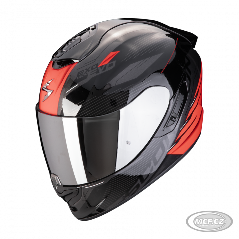 Moto přilba SCORPION EXO-1400 EVO II AIR LUMA černo/červená