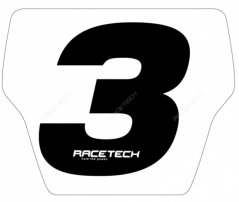 Nálepka na moto RTECH číslo uni černá velká R-NUMSIZ30