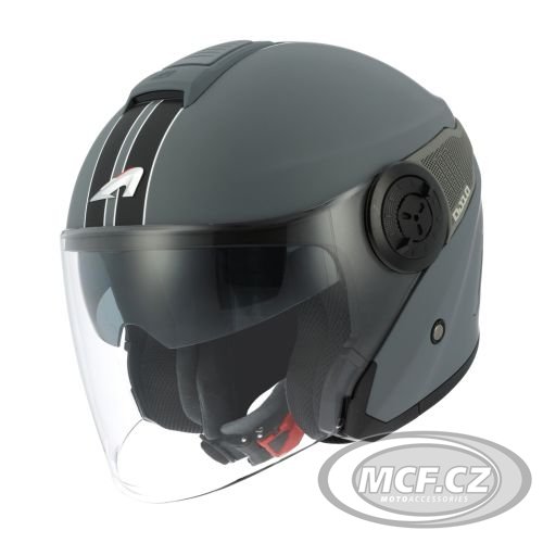 Moto přilba ASTONE DJ10-2 LINES matná tmavě šedá