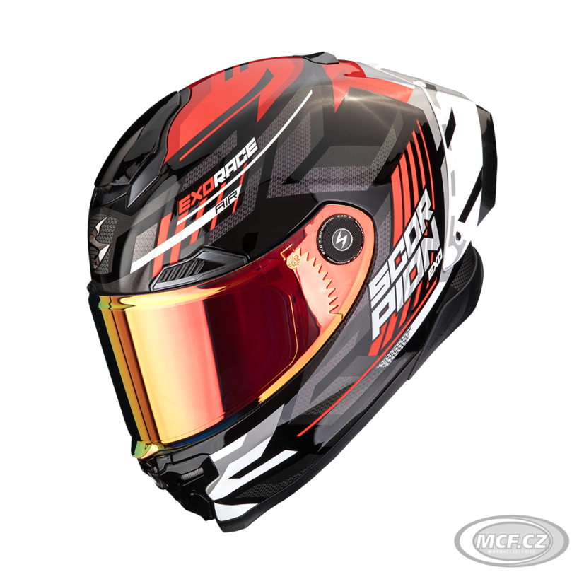 Moto přilba SCORPION EXO-RACE AIR KOBRA FIM2 černo/červená