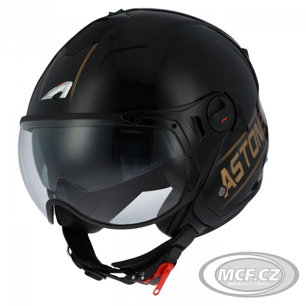 Moto přilba ASTONE MINIJET S SPORT COOPER černo/zlatá