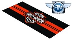 Koberec pod moto 80x250cm HARLEY DAVIDSON černo/oranžový 501
