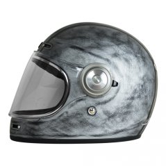 Retro helma na moto ORIGINE VEGA CUSTOM matná stříbrná