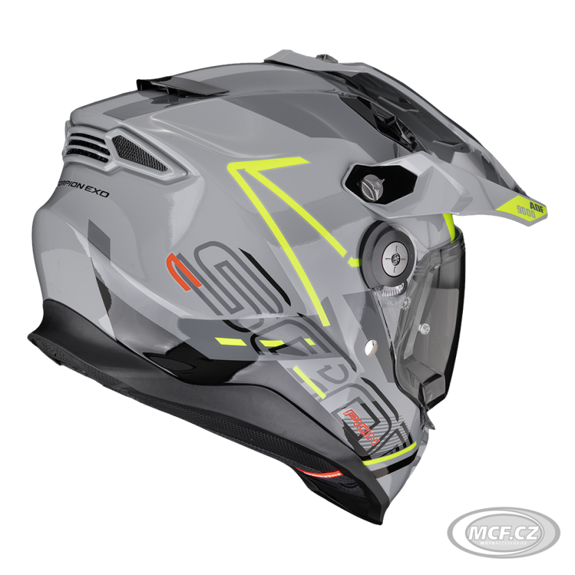 Moto přilba SCORPION ADF-9000 AIR SUMMIT stříbrno/fluo žlutá