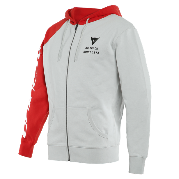 Mikina DAINESE PADDOCK FULL ZIP HOODIE šedo/červeno/černá M