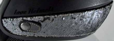 Límec na přilbu LOVE HELMETS sequins gunmetal UNI